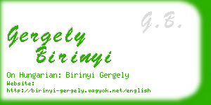 gergely birinyi business card